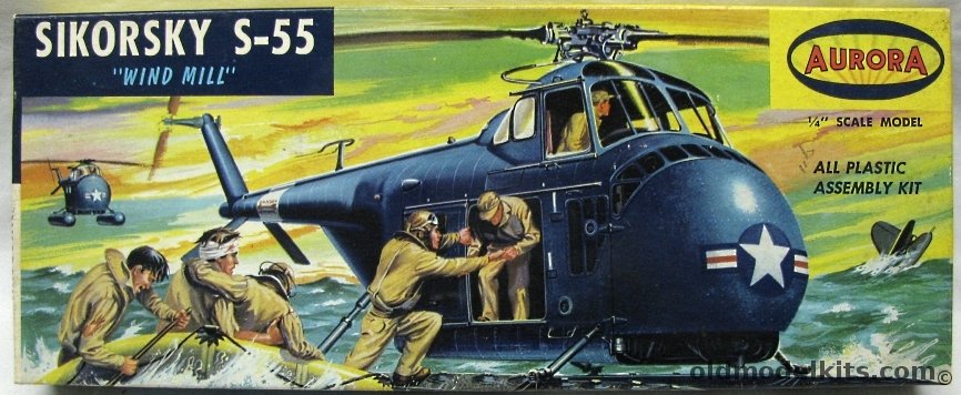 Aurora 1/45 Sikorsky S-55 Helo - (ex-Helicopters for Industry), 503-100 plastic model kit